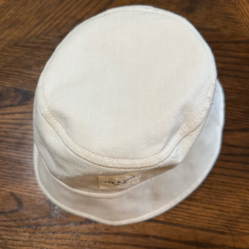 Rag & Bone Women's Addison Denim Bucket Hat -size Small / Medium - Ecru White - Picture 6 of 13